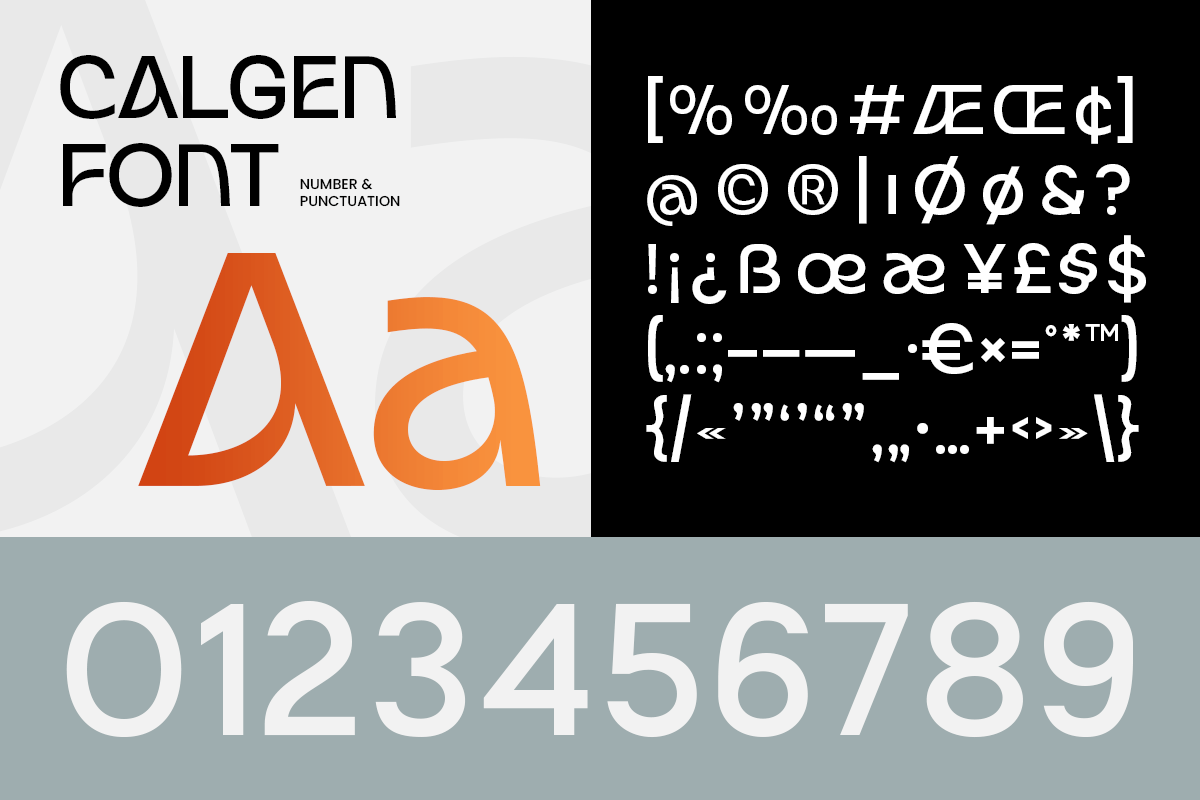 Calgen Display Iconic Branding Font, a Sans Serif Font by TokoPress (Photo 11 of 13)
