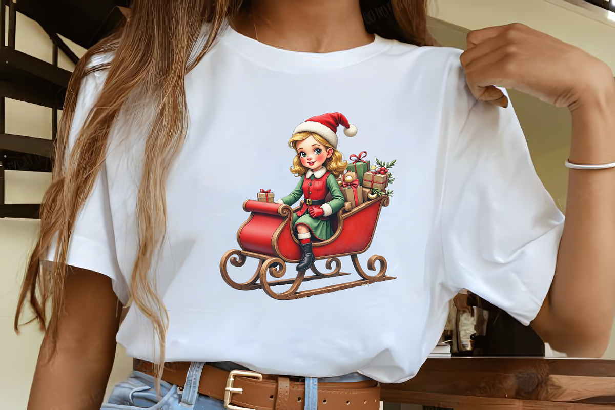 Vintage Christmas Pin Up Girl Clipar, an Illustration by CrexoraLab (Photo 4 of 5)
