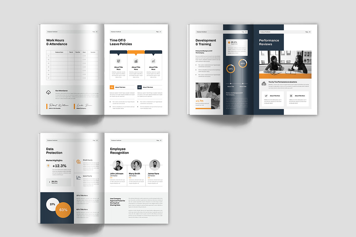 HR Employee Handbook Template, a Brochure Template by Spark_Creative (Photo 10 of 12)