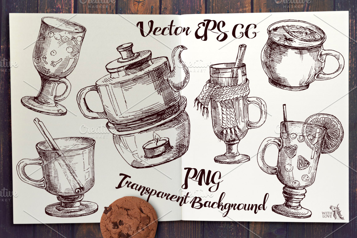 Autumn Beverage Ink Sketches, a Food Illustration by Fluffy Unicorn (Photo 2 of 6)