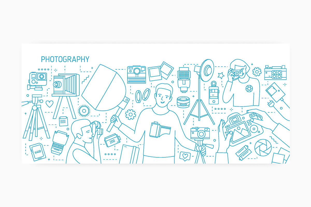 Photography line art banner, a Person Illustration by Good Studio (Photo 2 of 4)