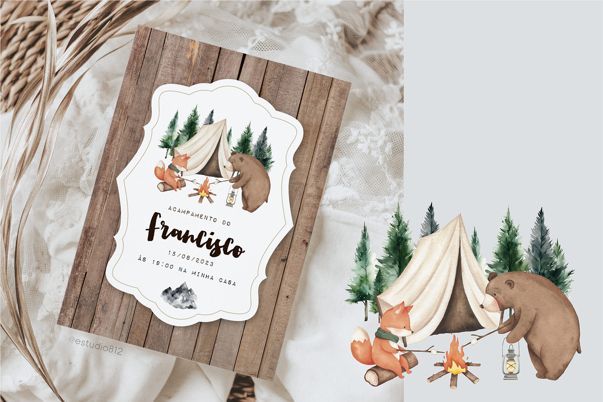 Camping watercolor set, an Animal Illustration by Estudio 812 (Photo 7 of 9)
