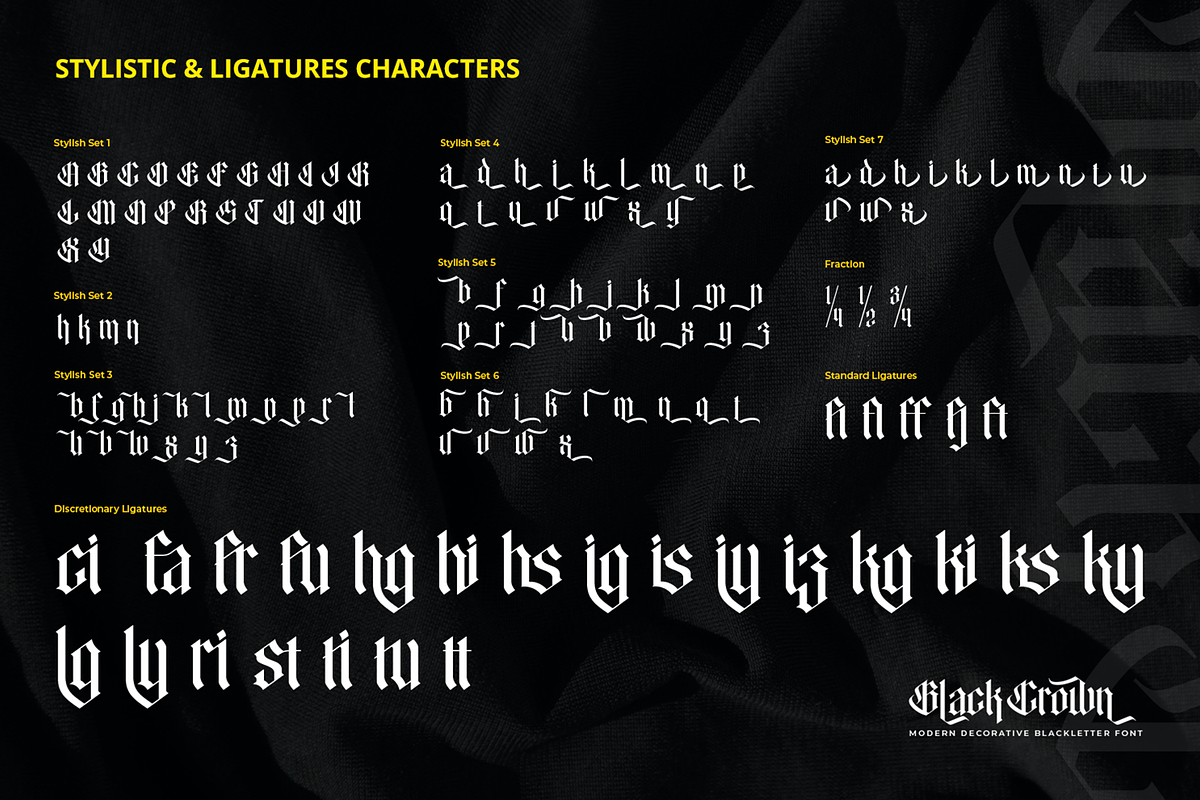 Black Crown Modern Blackletter Font, a Blackletter Font by Pixesia Studio (Photo 10 of 10)