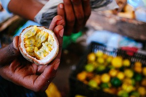 Passion fruit at market in Africa