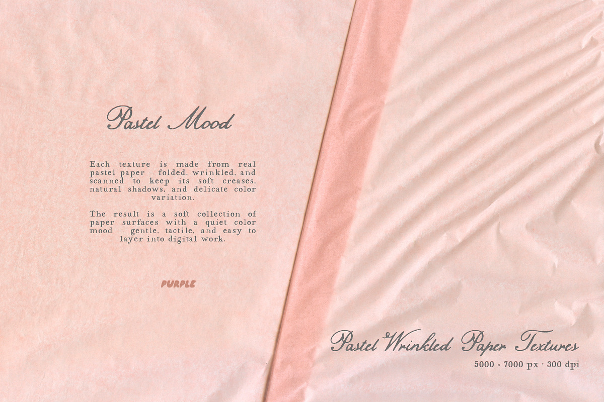 Pastel Wrinkled Paper Textures, a Texture Graphic by Purple (Photo 2 of 18)