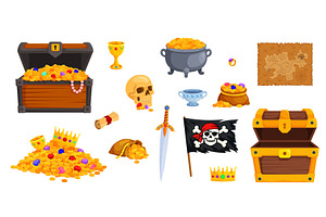 Pirate trophy. Treasure chest gold, a Technology Illustration by Stock-Smart-Start