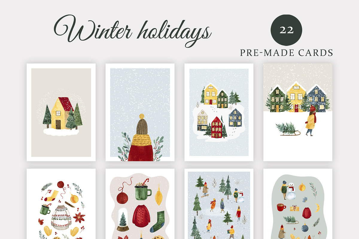 Watercolor WINTER HOLIDAYS, a Seasonal Illustration by LeriaArt watercolor (Photo 9 of 16)
