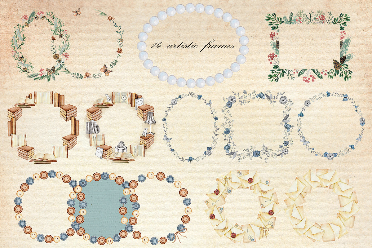 Vintage watercolor collection