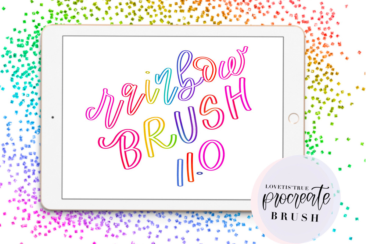 Rainbow II.O Procreate Brush, a Brush Add-On by lovetistrue (Photo 1 of 3)
