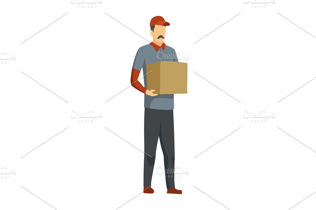 Moving house service. Mover or, an Object Illustration by Things for designers