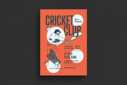 Retro Cricket Ball Club Event Flyer, a Flyer Template by Guuver (Thumbnail 1 of 3)