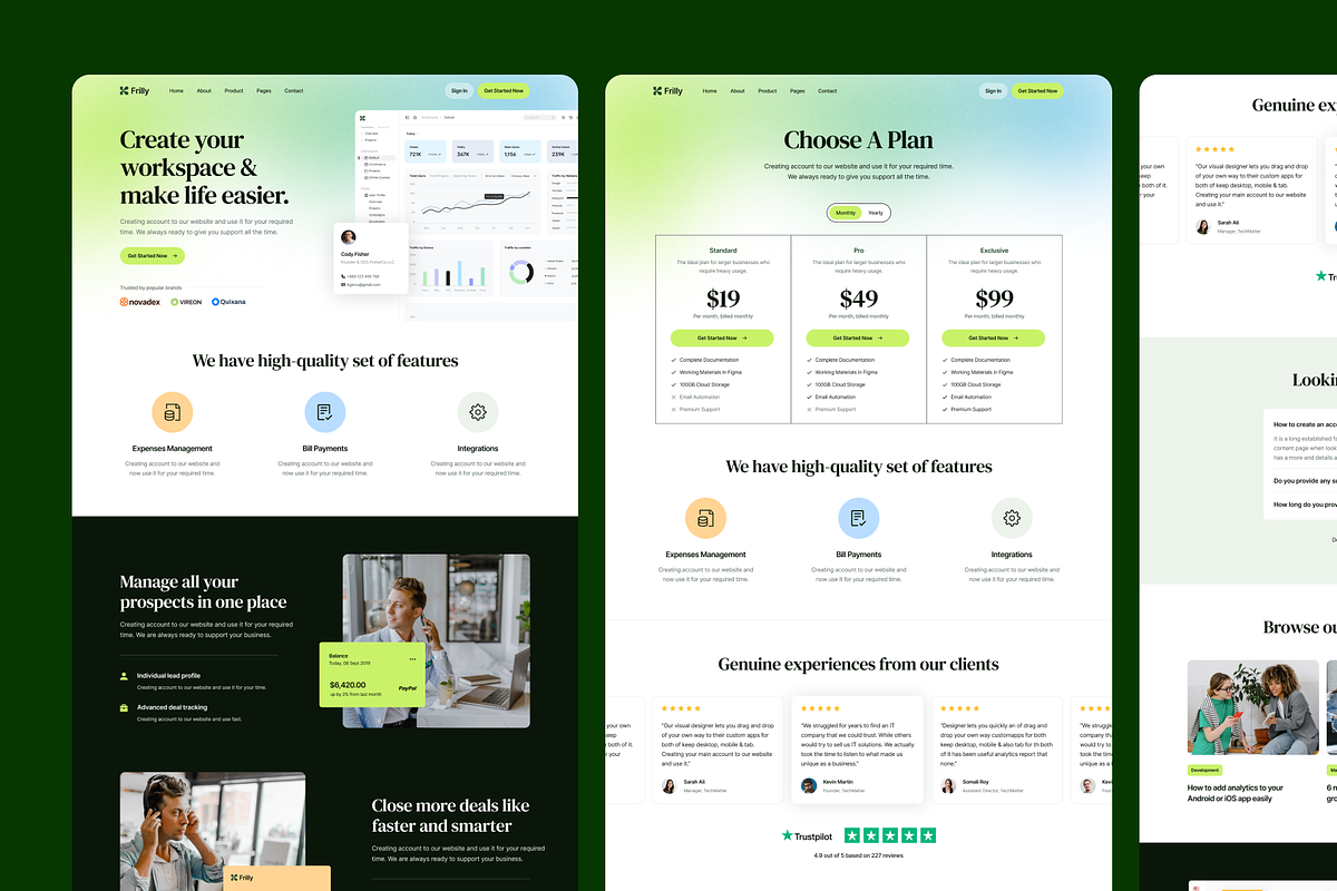 Frilly - SaaS & Startup Figma, an UI Kit Template by FinestDevs (Photo 2 of 4)