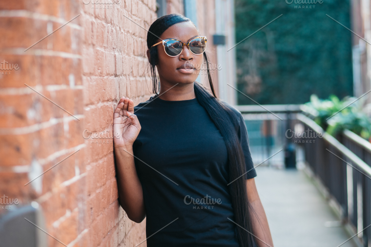 Black T-Shirt Mockup Stock Photos, a Person Photo by Eye for Ebony (Photo 6 of 7)
