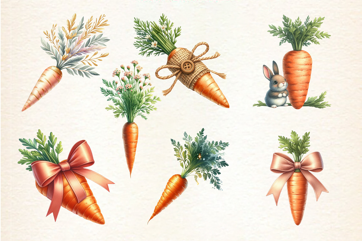 Easter Carrot Clipart, an Illustration by DreamArtGraphic (Photo 3 of 4)