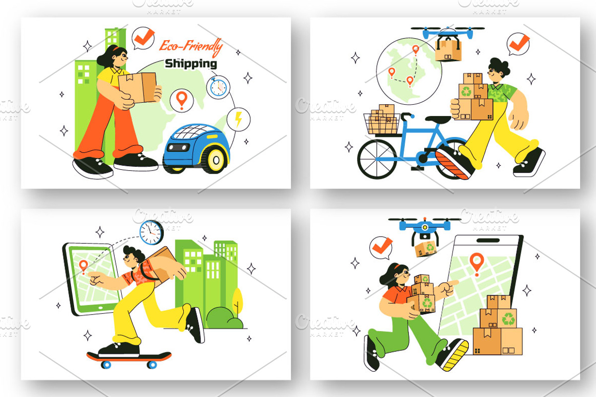 10 Eco Friendly Shipping Service, a Person Illustration by denayunebgt (Photo 2 of 4)