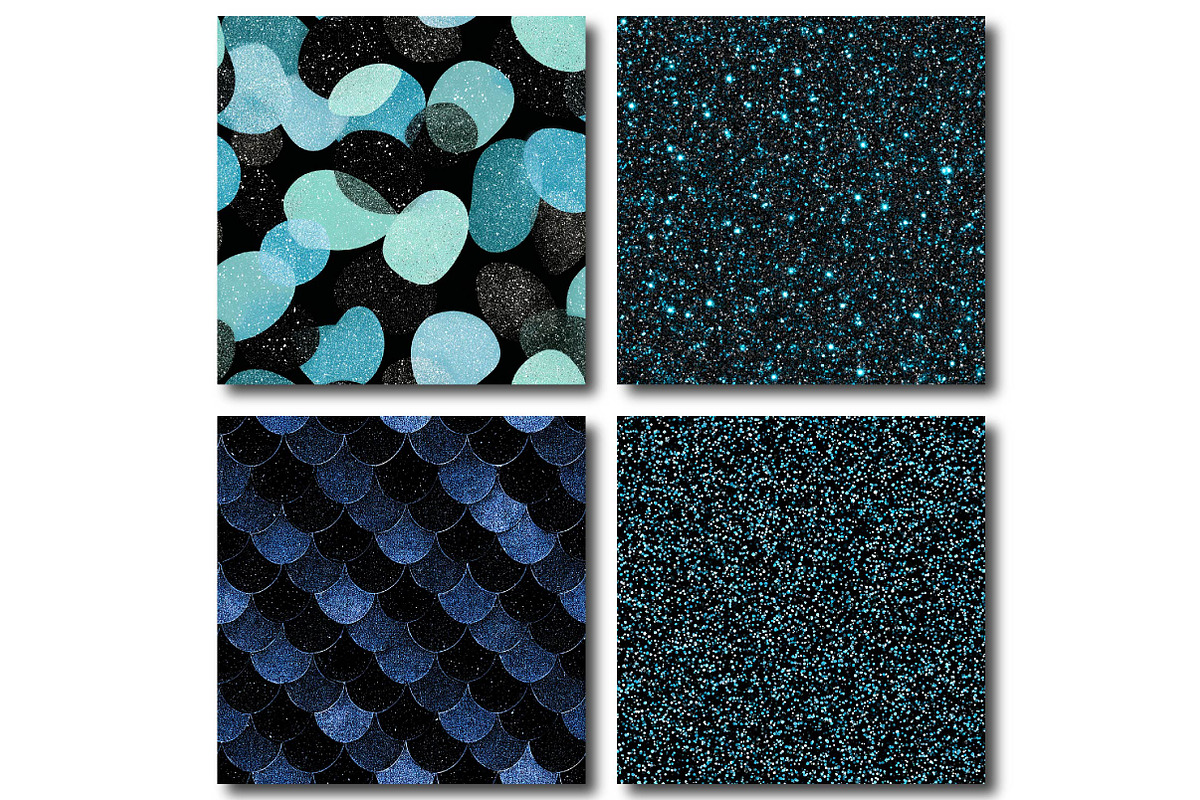 Baby Blue and Black Glitter, a Texture Illustration by DreamPrint404 (Photo 3 of 4)
