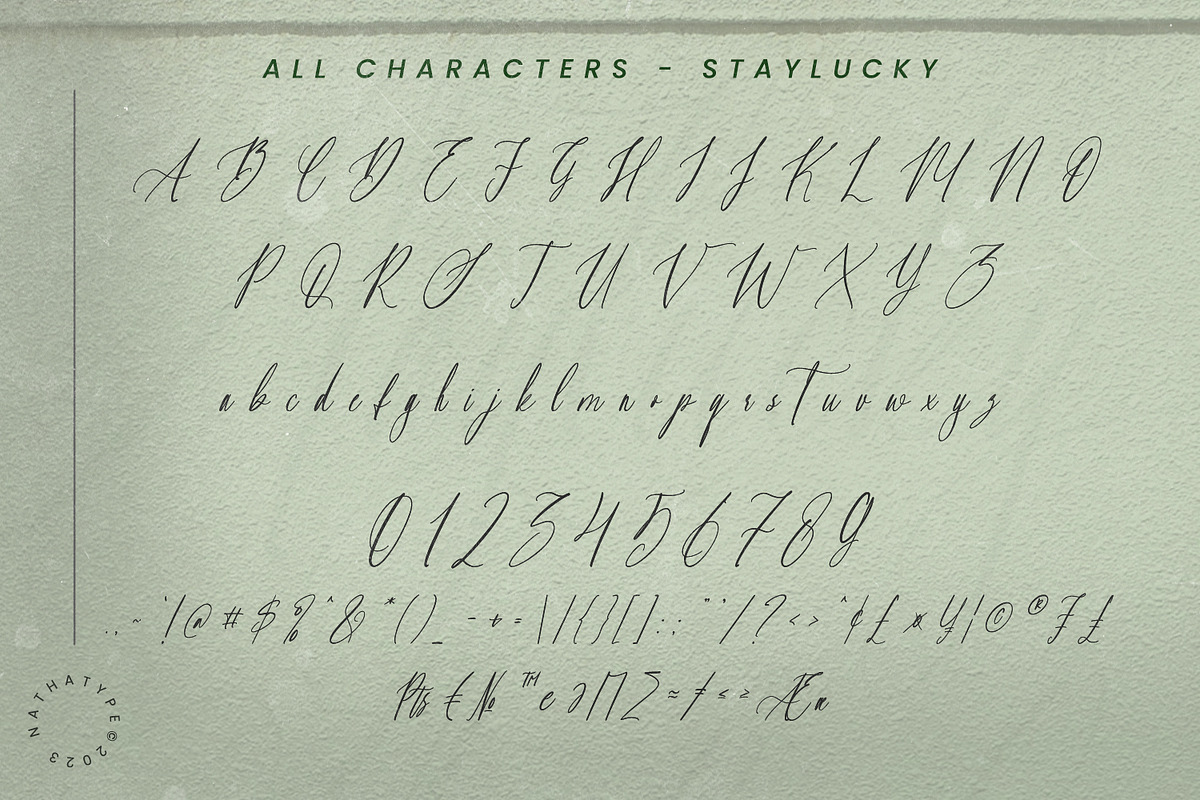 Staylucky, a Script Font by Nathatype (Photo 6 of 8)