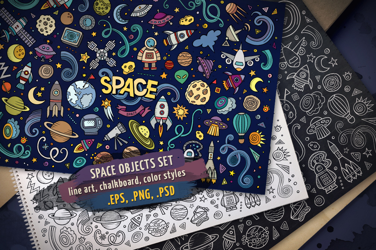 Space Objects & Elements Set, an Object Graphic by BALABOLKA (Photo 1 of 4)