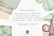 Jungle animals cliparts and patterns, an Animal Illustration by Tita Creative Studio (Thumbnail 6 of 6)
