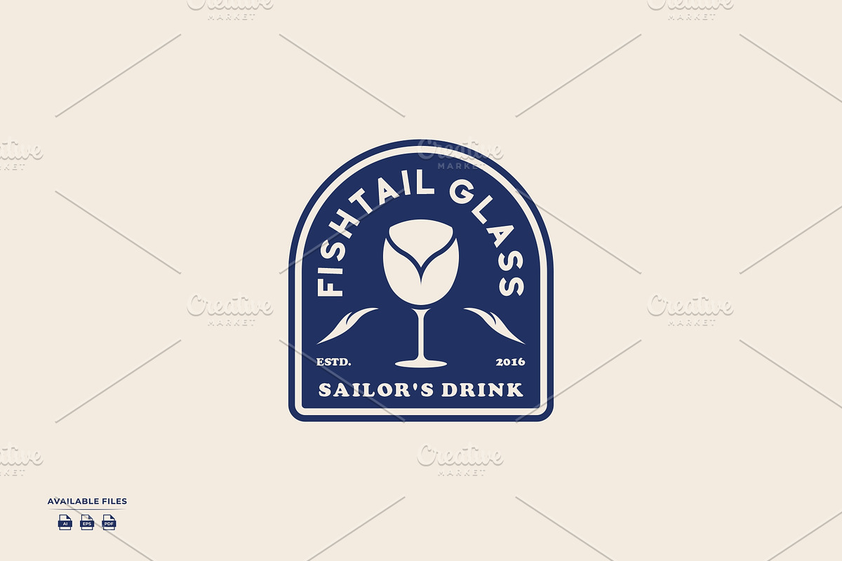 glass fish vintage logo design, a Branding & Logo Template by mhafifuadi
