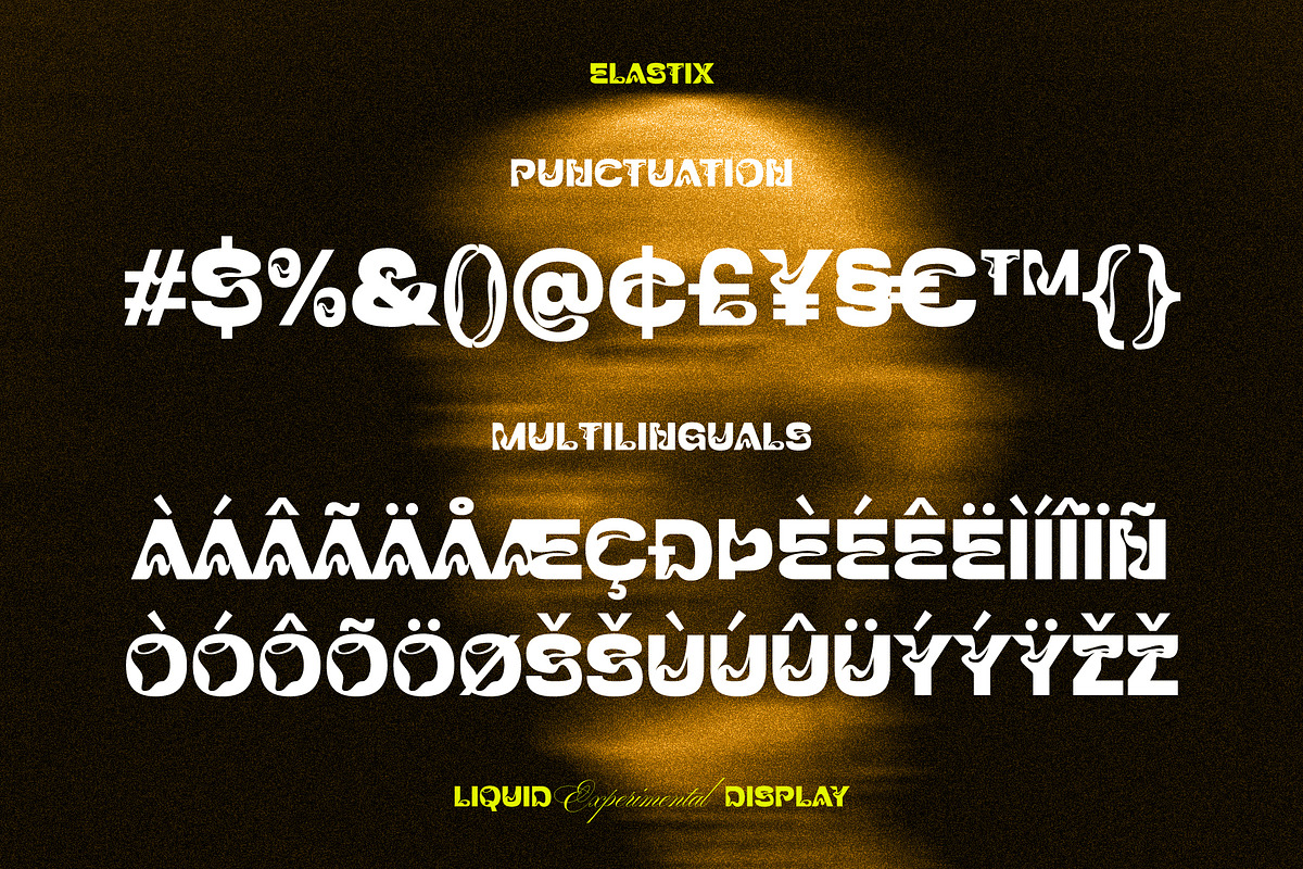 Elastix - Liquid Experimental Font, a Sans Serif Font by Drizy (Photo 4 of 10)