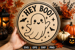 Halloween Hey Boo Ghost SVG