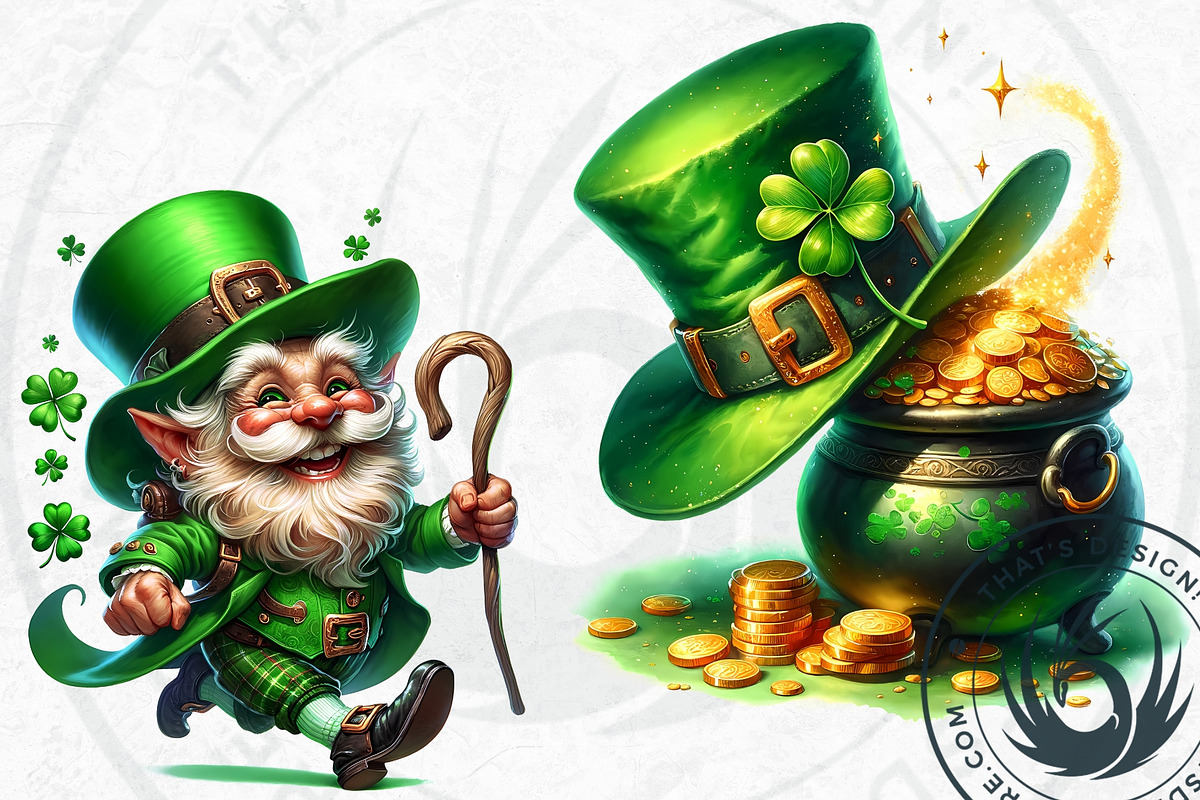 St Patrick's Day Clipart Set, a Seasonal Illustration by ThatsDesignArt (Photo 4 of 10)