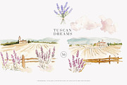 Tuscan clipart Italian watercolor, a Decorative Illustration by Patishop Art (Thumbnail 7 of 11)
