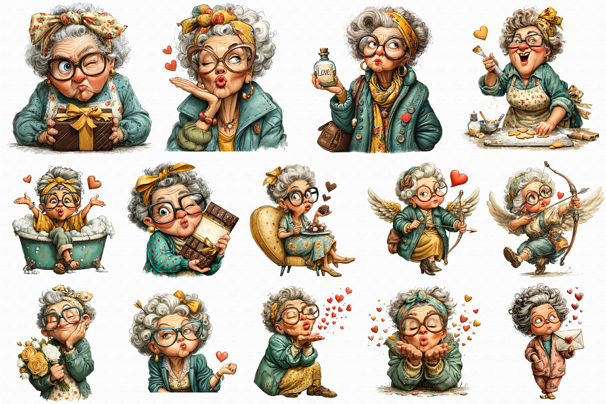 Funny Old Lady Valentine Sublimation, an Illustration by Libby Wishes (Photo 4 of 7)