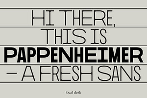 Pappenheimer – A Fresh Sans, a Sans Serif Font by Local Desk Designstudio