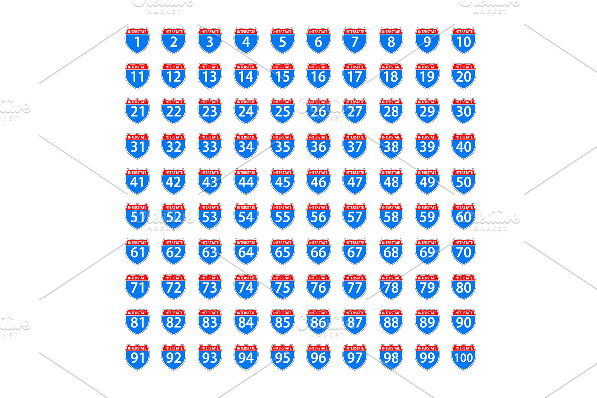 Set Blank American Interstate, an Illustration by UP-Studio