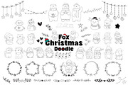 Fox Christmas Doodle Dingbat Font, a Symbol Font by Fox7 By Rattana (Thumbnail 1 of 9)