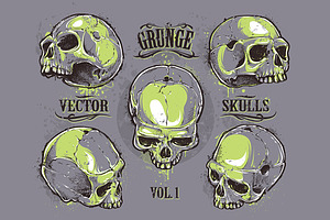 Grunge Skulls Set 1