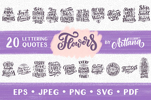 Flowers Lettering Quotes