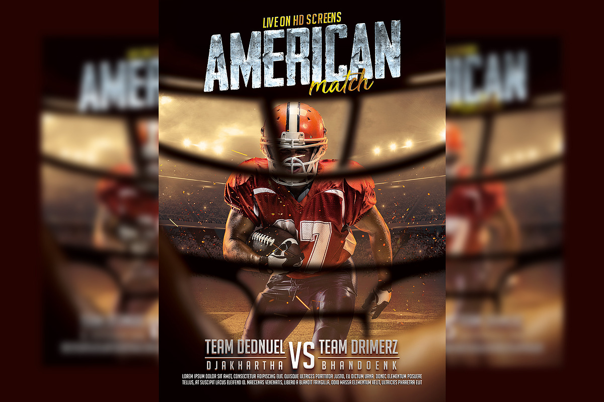 American Football Match Flyer, a Flyer Template by bunebx (Photo 1 of 4)