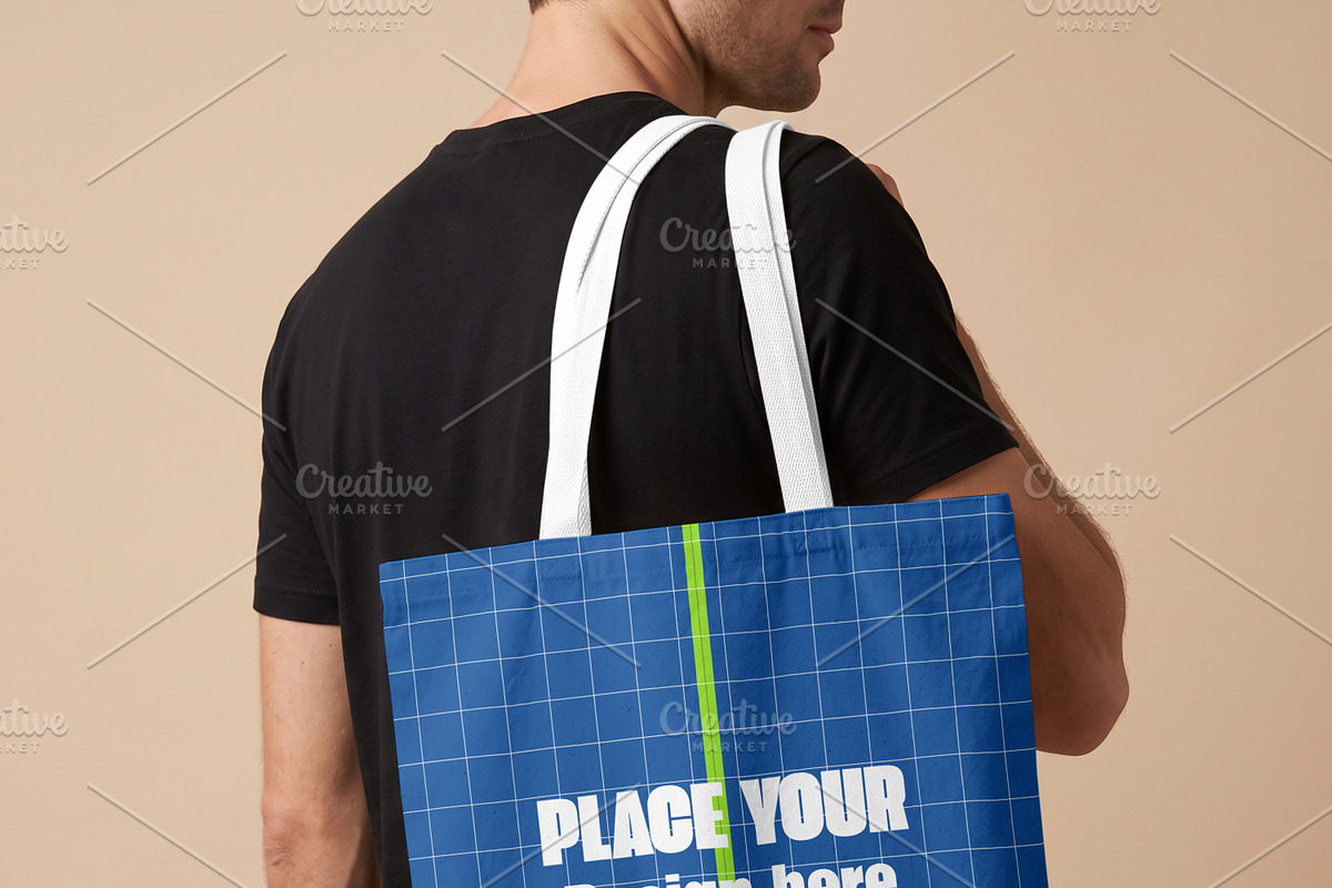 Canvas Tote Bag Model Mockup Bundle, a Merchandise Mockup by Pixel Foundry (Photo 3 of 6)