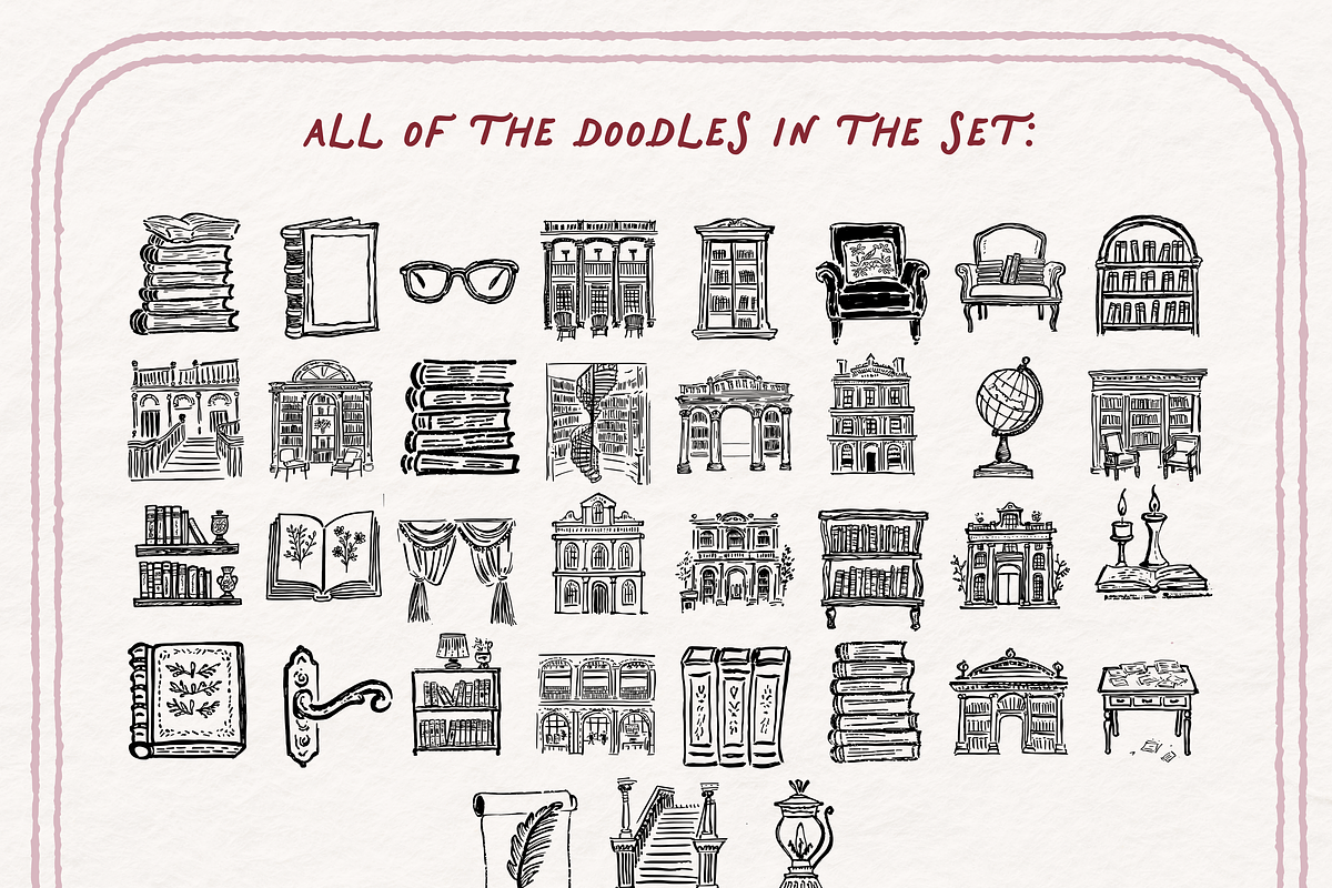 Vintage Library Clipart, Books, an Object Illustration by The October Creative (Photo 4 of 6)