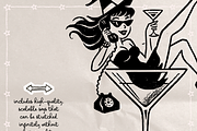 Martini Witch Clipart, Halloween, an Object Illustration by The October Creative (Thumbnail 3 of 6)