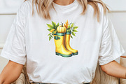 Watercolor Yellow & Green Autumn PNG, an Illustration by CraftArtStudio (Thumbnail 3 of 6)