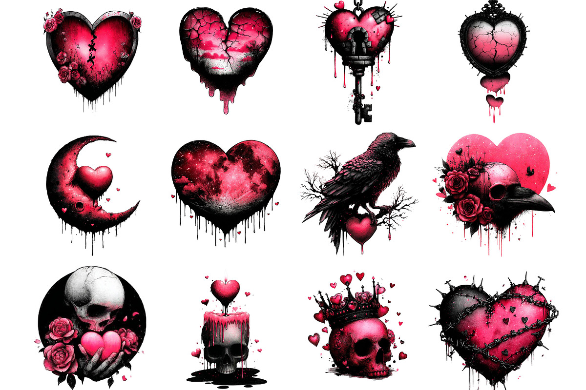 Gothic Valentines Day, an Illustration by Designking (Photo 3 of 5)