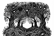 50 Mystical Galaxy Forest Silhouette, a Technology Illustration by Amazin_art (Thumbnail 17 of 41)