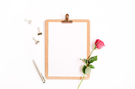 Clipboard stock photo containing minimal and greeting, an Arts & Entertainment Photo by Floral Deco