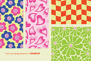 Groovy Seamless Pattern – Vector Set, a Decorative Illustration by Invisual Studio (Thumbnail 10 of 10)