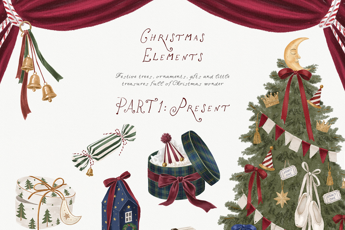 Christmas Theatre Clipart 230+, a Seasonal Illustration by Muse Artist (Photo 8 of 22)