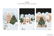 Christmas winter city clipart, a Person Illustration by LyubovZaytseva (Thumbnail 11 of 23)