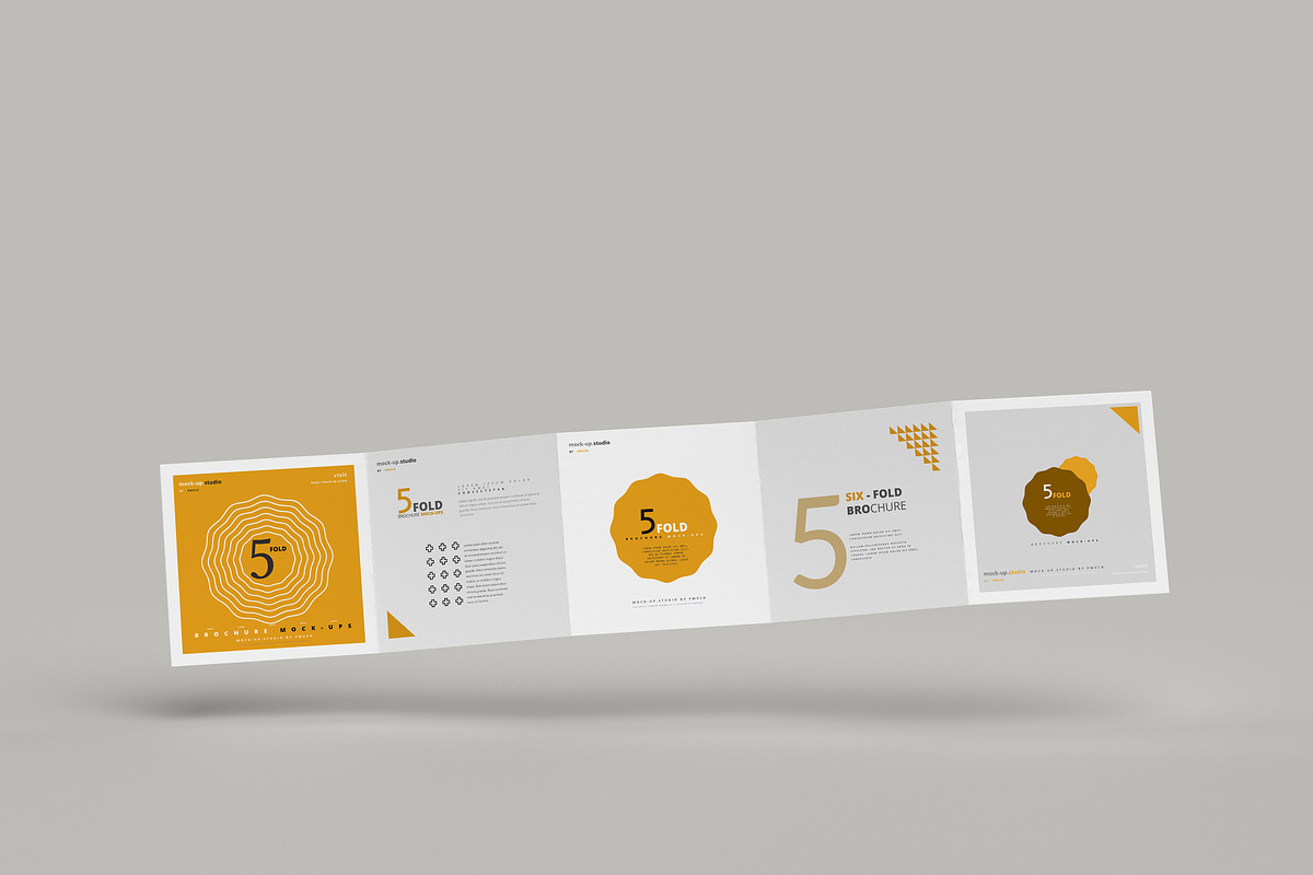 5-Fold Square Brochure Mockups, a Mockup by pmvch (Photo 4 of 8)