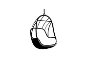 Hanging Egg Chair Silhouette Bundle, an Illustration by Designer_Momina (Thumbnail 4 of 51)