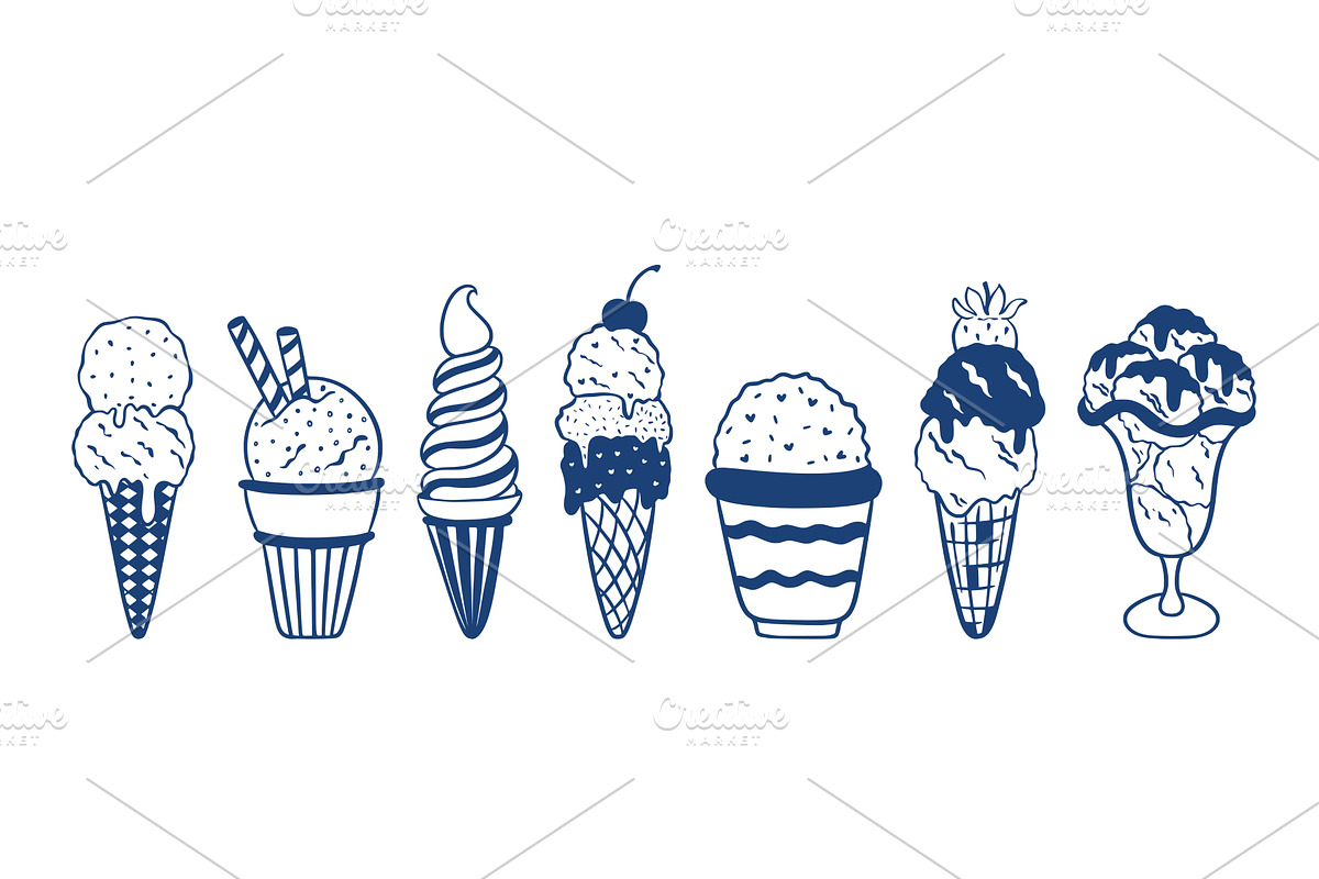 Mediterranean style blue ink ice, an Object Illustration by Tati_Kli