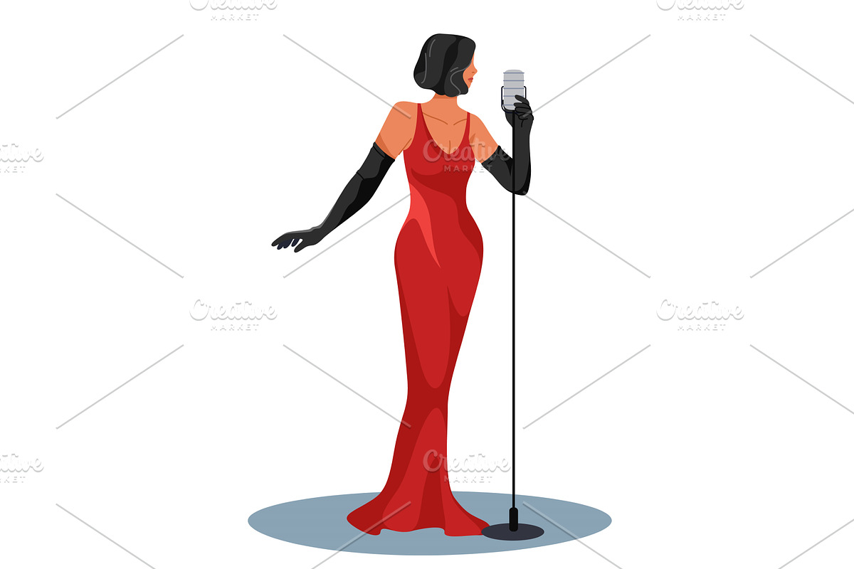 Female signer or woman performer, a Person Illustration by Elegant Solution