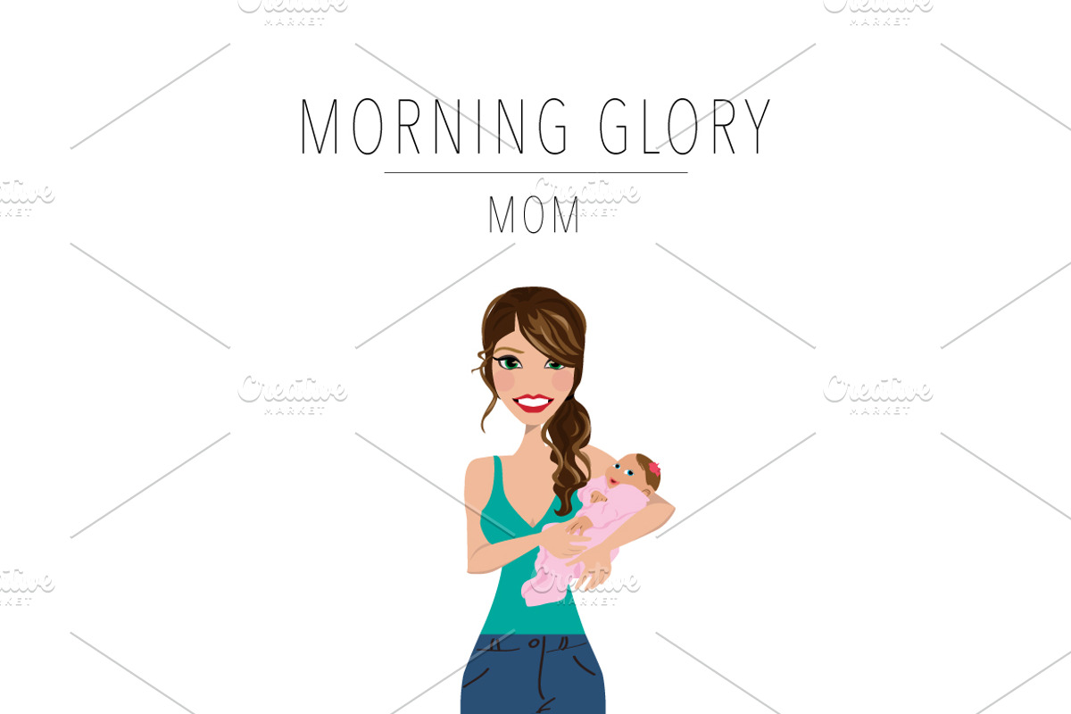 Mom & Baby Portrait Clip Art, a Person Illustration by Lauren Lesley Studio (Photo 20 of 33)